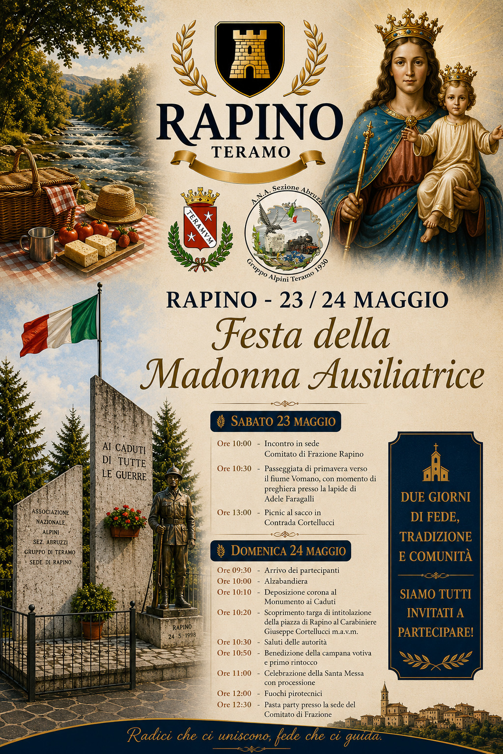 Locandina Festa della Madonna Ausiliatrice 2026 Rapino Teramo